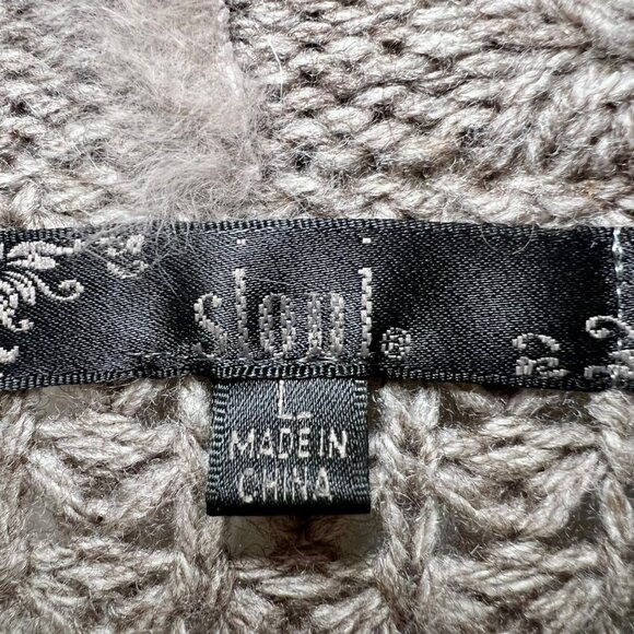 Sloni Brown Indie Chunky Knit Sweater Whimsigoth Granola Knit Fur Waffle Large - Picture 7 of 16